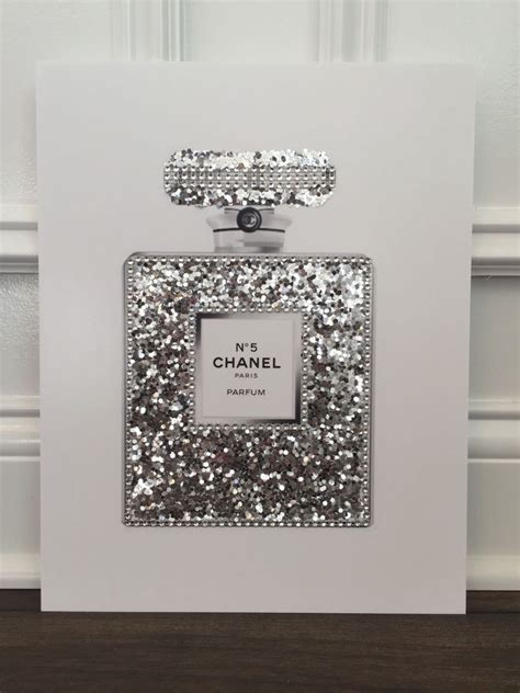 Glitter chanel wall art 